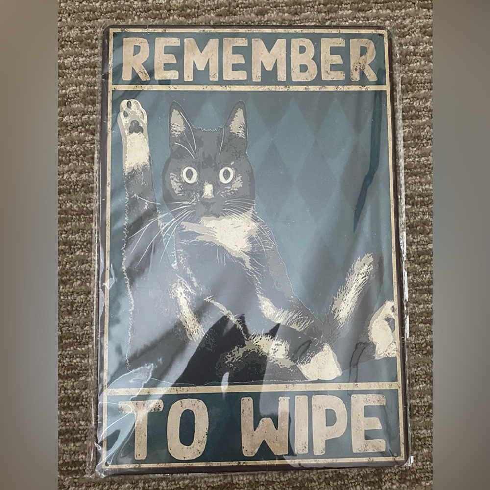 Funny Cat Metal Sign